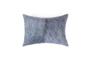 Amity home beatrix pillow in steel blue   pleated velvet texture