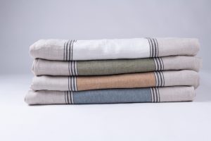 Amity home larke super throw in laurel   striped french linen