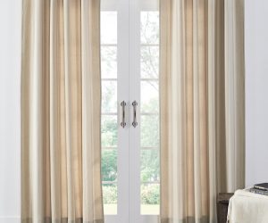 Amity home camden curtain in natural   subtle stripe pattern