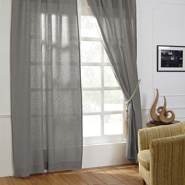 Damara Linen Curtain, Ash Grey