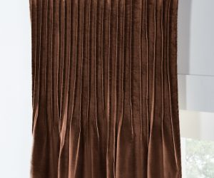 Amity home lia velvet curtain in copper   pleated velvet texture