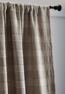 Amity home rugby curtain in natural   textured horizontal stripes
