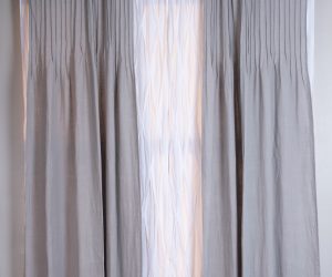 Amity home eilen linen curtain in asphalt   pleated top design