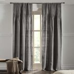 Amity home ranier linen curtain in grey   natural linen texture