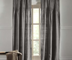 Amity home ranier linen curtain in grey   natural linen texture
