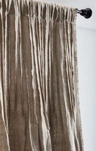 Amity home ranier linen curtain in natural   frayed vertical pleats