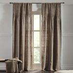 Amity home ranier linen curtain in natural   pinch pleat top