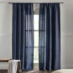 Amity home bryce linen curtain in indigo   sheer linen texture