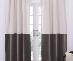 Amity home sawyer flaxvelvet curtain in charcoal   two tone color block