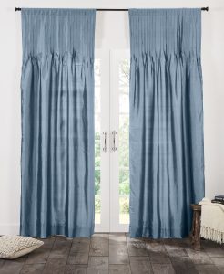 Amity home carlisle silk curtain in limestone   pleated silk fabric