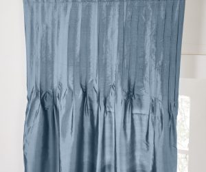 Amity home carlisle silk curtain in limestone   pin tucked texture