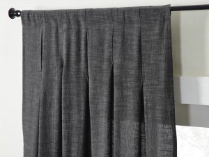 Amity home harlow curtain in charcoal   tailored pleats