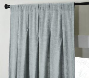 Amity home harlow curtain in mineral   textured pinch pleat