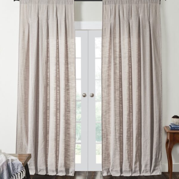 Amity home harlow curtain in natural   pinch pleat texture