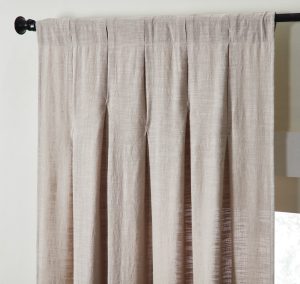 Amity home harlow curtain in natural   pinch pleat textured fabric