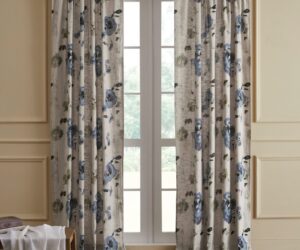 Amity home casteel curtain in limestone   watercolor floral pattern