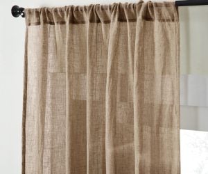 Amity home genevieve linencotton curtain in natural   linen texture