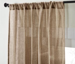 Amity home genevieve linencotton curtain in natural   linen texture