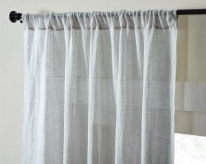 Amity home genevieve linencotton curtain in platinum grey   textured weave