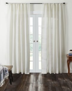 Amity home genevieve linencotton curtain in ivory   sheer linen texture