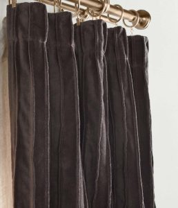Amity home ethan velvet curtain in charcoal   plush velvet texture