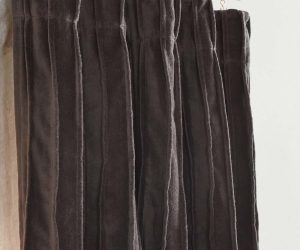 Amity home ethan velvet curtain in charcoal   plush velvet texture