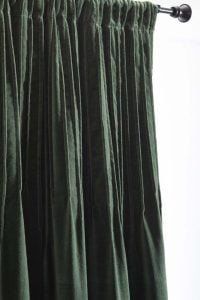 Amity home ethan velvet curtain in kale   pleated header