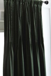 Amity home ethan velvet curtain in kale   plush velvet pleats