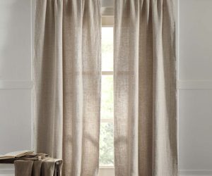 Amity home graham linen curtain in natural   textured linen weave