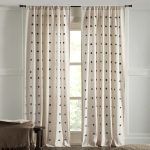 Amity home astrid linen curtain in asphalt   woven dot pattern