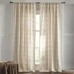 Amity home astrid linen curtain in natural   textured pom pom detail