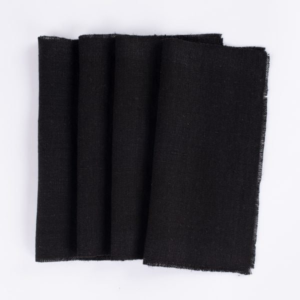 Ranier Linen Cocktail Napkin Set (Set Of 4), Asphalt