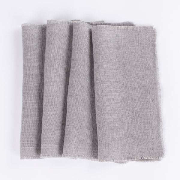 Ranier Linen Cocktail Napkin Set (Set Of 4), Grey