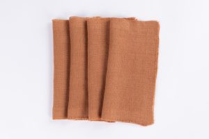 Amity home ranier linen cocktail napkin set in ochre   linen texture