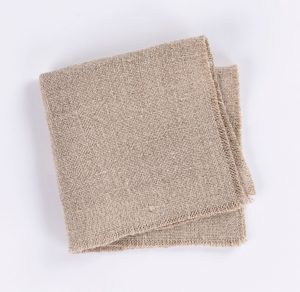 Amity home ranier linen cocktail napkin set in natural   frayed edge detail