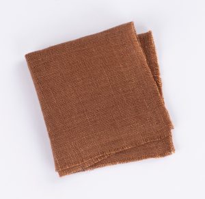 Amity home ranier linen cocktail napkin set in saddle   fringed edges