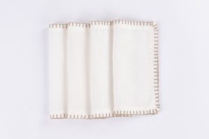 Amity home bryce linen dinner napkin set set of 4 in ivory   contrasting whipstitch edge