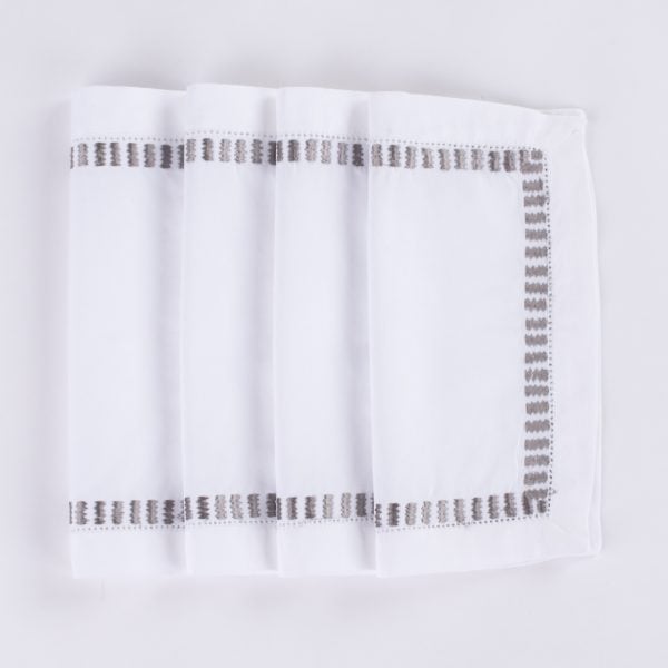 Savona Cocktail Napkin Set (Set Of 4), Grey