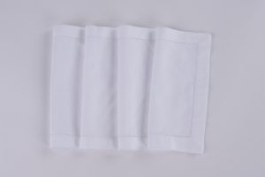 Amity home murano cocktail napkin set in white   delicate stitched border