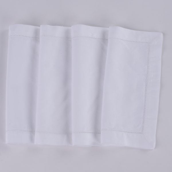 Murano Cocktail Napkin Set (Set Of 4), White