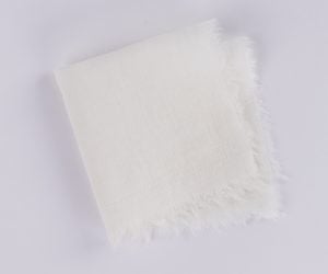 Amity home brisbane linen cocktail napkin set in ivory   frayed edges