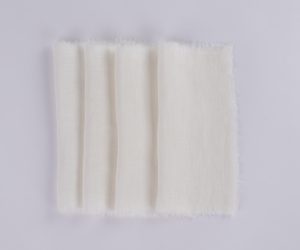 Amity home brisbane linen cocktail napkin set in ivory   frayed edges