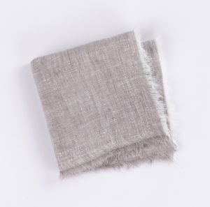 Amity home brisbane linen cocktail napkin set in grey chambray   frayed edges