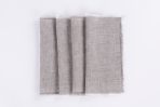Amity home brisbane linen cocktail napkin set in grey chambray   frayed edges