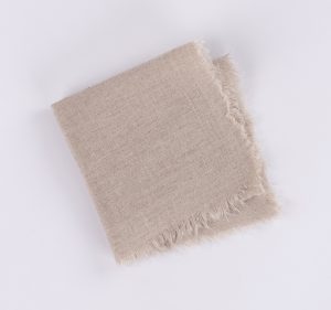 Amity home brisbane linen cocktail napkin set in natural   frayed edge
