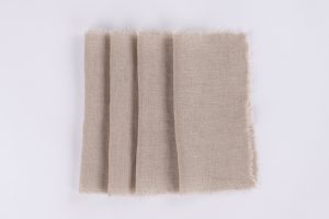 Amity home brisbane linen cocktail napkin set in natural   frayed edges