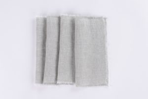 Amity home brisbane linen cocktail napkin set in seaglass   frayed edges
