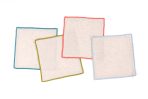 Amity home cora cocktail napkin set in natural with vibrant borders   contrast stitching