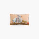 Amity home rhino pillow in peachtan   whimsical patchwork design