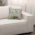 Amity home fiddle pillow in taupe   colorful embroidered tree